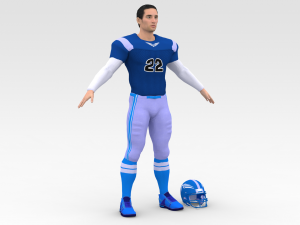 american football player v6 Modello 3D
