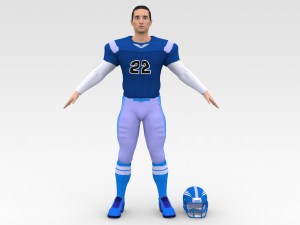 american football player v6 Modello 3D