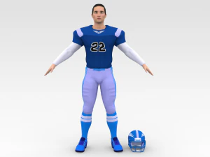 미식축구 선수 v6 3D 모델