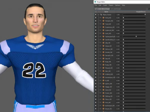 미식축구 선수 v6 3D 모델