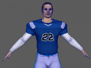 american football player v6 Modello 3D