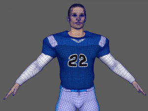 미식축구 선수 v6 3D 모델