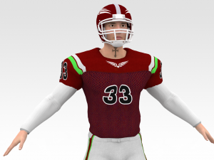 american football player v8 3D Model