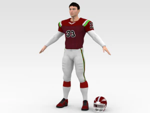 american football player v8 3D Model