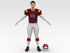 american football player v8 3D Model