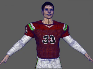 american football player v8 3D Model