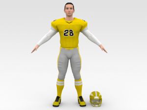 american football player v9 Model 3D
