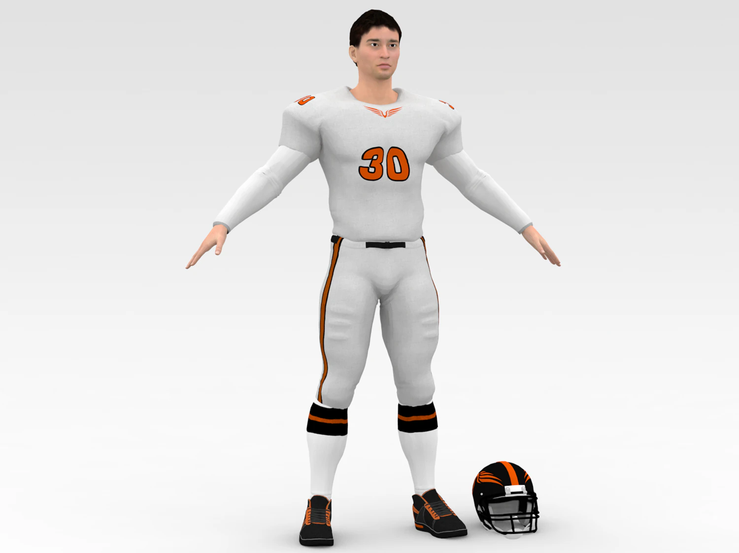 american football player v10 3D Model .c4d .max .obj .3ds .fbx .stl .blend 