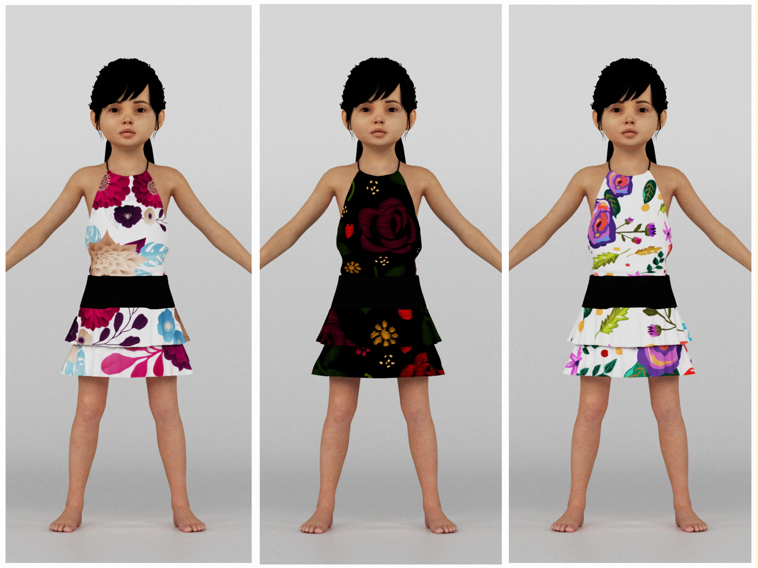 baby girl 3D Model .c4d .max .obj .3ds .fbx .stl .blend