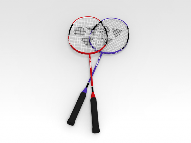 badminton raquet 3D 모델 .c4d .max .obj .3ds .fbx .stl .blend 