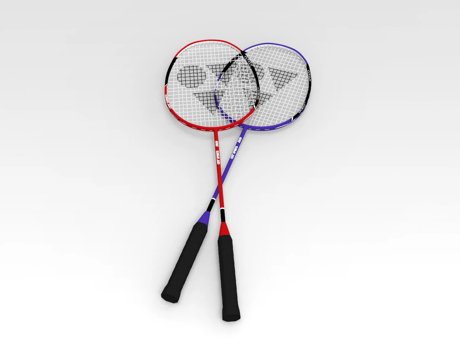 badminton raquet 3D Model .c4d .max .obj .3ds .fbx .stl .blend 