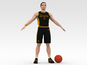 basketball player black player 01 3D Model