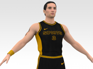 basketball player black player 01 3D Model