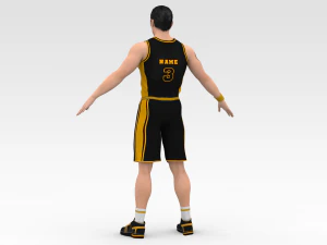 basketball player black player 01 3D Model