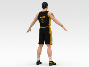 basketball player black player 01 3D Model