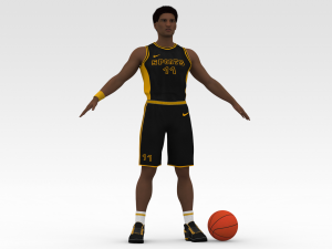 basketball player black player 02 3D Model