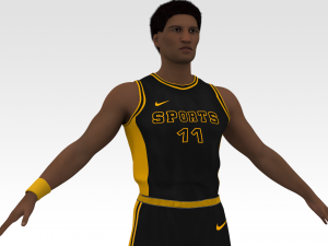 basketball player black player 02 3D Model