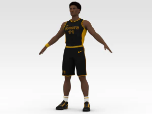 basketball player black player 02 3D Model
