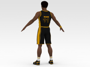 basketball player black player 02 3D Model
