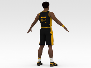 basketball player black player 02 3D Model