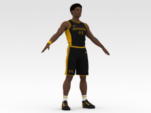 basketball player black player 02 3D Model