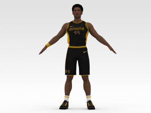 basketball player black player 02 3D Model