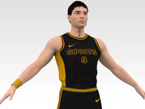 basketball player black player 03 3D Model
