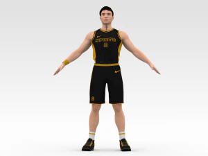 basketball player black player 03 3D Model