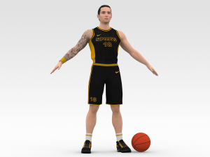 basketball player black player 04 3D Model