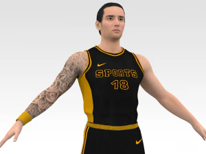 basketball player black player 04 3D Model