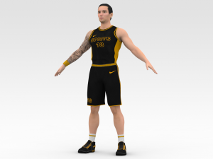 basketball player black player 04 Modèle 3D
