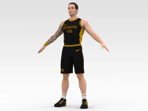basketball player black player 04 3D Model