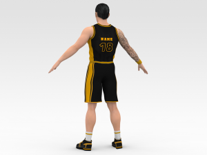 basketball player black player 04 Modèle 3D