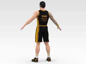 basketball player black player 04 3D Model