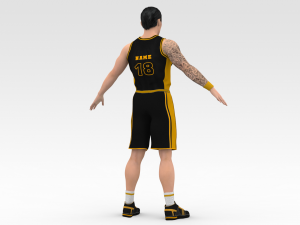 basketball player black player 04 Modèle 3D