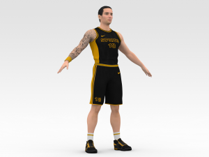 basketball player black player 04 Modèle 3D