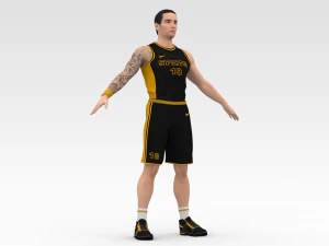 basketball player black player 04 3D Model