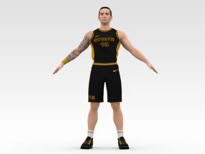 basketball player black player 04 3D Model
