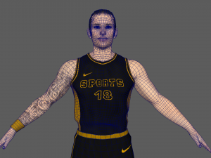 basketball player black player 04 Modèle 3D