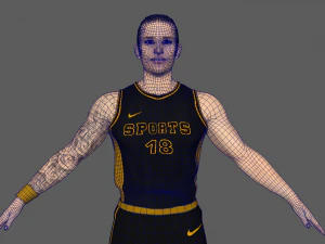basketball player black player 04 3D Model
