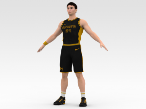 basketball player black player 05 3D Model