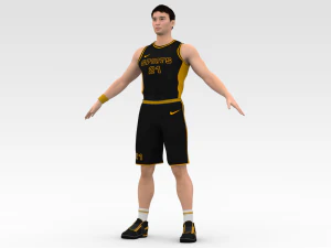 basketball player black player 05 3D Model