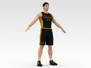 basketball player black player 05 3D Model