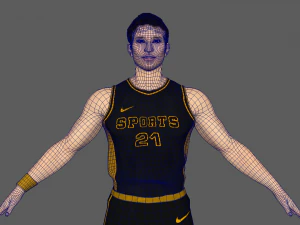 basketball player black player 05 3D Model