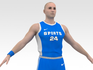 basketball player blue player 01 3D Model