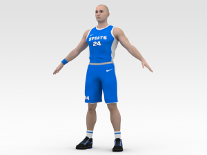 basketball player blue player 01 3D Model