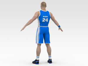 basketball player blue player 01 3D Model