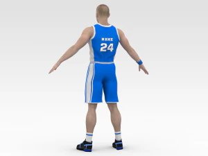 basketball player blue player 01 3D Model