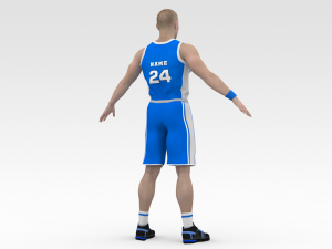 basketball player blue player 01 3D Model