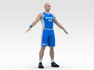 basketball player blue player 01 3D Model